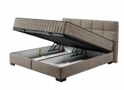 Bedbox Nagol A 160x200cm - stof - stone met opbergruimte