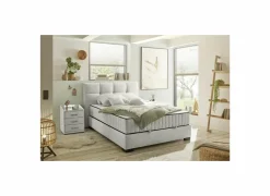 Bedbox Nagol A 140x200cm - stof - beige met opbergruimte