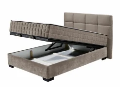 Bedbox Nagol A 120x200cm - stof - stone met opbergruimte