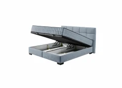 Bedbox Nagol A 160x200cm - stof - blauw met opbergruimte