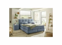 Bedbox Nagol A 160x200cm - stof - blauw met opbergruimte