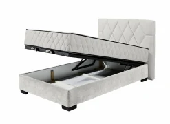 Bedbox Nagol B 120x200cm - stof - sand met opbergruimte