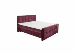 Bedbox Valetta 6 160x200cm - stof - bordeaux met opbergruimte