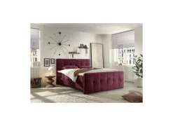 Bedbox Valetta 180x200cm - stof - bordeaux met opbergruimte