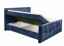 Bedbox Valetta 180x200cm - stof - blauw met opbergruimte