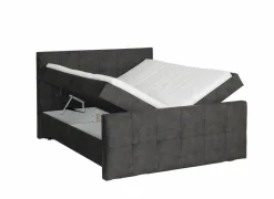 Bedbox Valetta 160x200cm - stof - espresso met opbergruimte