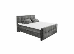 Bedbox Valetta 160x200cm - stof - antraciet met opbergruimte