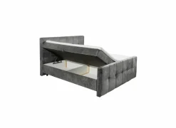 Bedbox Valetta 160x200cm - stof - antraciet met opbergruimte