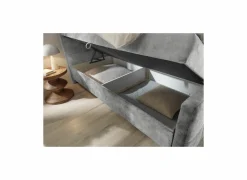 Bedbox Valetta 160x200cm - stof - grijs met opbergruimte