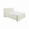 Bedbox Valetta 180x200cm - stof - crème met opbergruimte