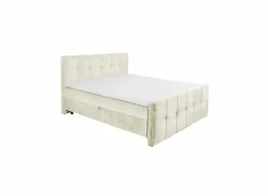 Bedbox Valetta 180x200cm - stof - crème met opbergruimte