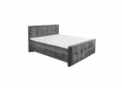 Bedbox Valetta 180x200cm - stof - antraciet met opbergruimte