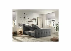 Bedbox Valetta 180x200cm - stof - antraciet met opbergruimte