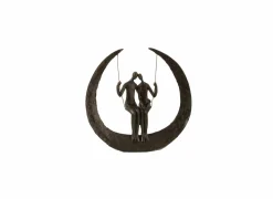 Beeld Koppel op schommel H30m - polystone - donkerbruin