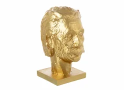 Beeldje Einstein 14,5x18x25,6cm - kalk - goud