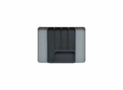 Bestekbak XL uitschuifbaar 39,5x31cm - kunststof - grijs