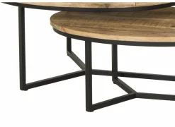 Bijzettafel Andromeda 70x90cm - hout massief - bruin - set van 2