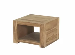Bijzettafel Carbone 60x60cm - sheesham massief & decor - naturel