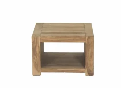 Bijzettafel Carbone 60x60cm - sheesham massief & decor - naturel