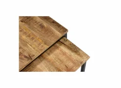 Bijzettafel Cilou 45x45cm - mango massief - naturel - set van 2