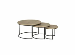 Bijzettafel Cronos Ø80cm - decor - naturel - set van 3