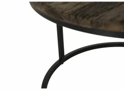 Bijzettafel Elunar Ø70cm - acacia massief - naturel - set van 3