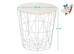 Bijzettafel Kumi Ø39,5cm  - metaal - zwart
