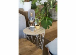 Bijzettafel Kumi Ø39,5cm - metaal - wit