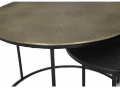 Bijzettafel Laggan Ø61/Ø43cm - aluminium & ijzer - zwart - set van 2