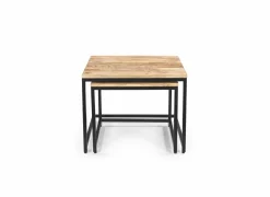 Bijzettafel Lina 60x60cm - mango massief - naturel - set van 2