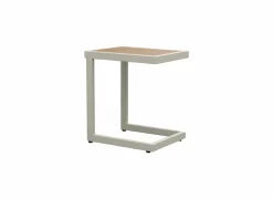 Bijzettafel Nirvana 40x32x45cm - aluminium/polywood - greige