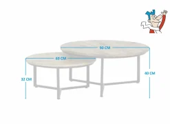 Bijzettafel Scrooge Ø90cm - hout massief - naturel