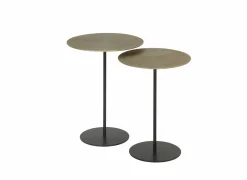 Bijzettafel Show Ø39,5cm - ijzer & marmer - antique brass -set van 2