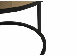 Bijzettafel SL2303  Ø76xH45,5cm/Ø56xH38,5cm - decor & metaal - scarlet oak set van 2