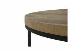 Bijzettafel SL2303  Ø76xH45,5cm/Ø56xH38,5cm - decor & metaal - tropix set van 2