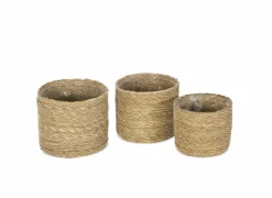 Bloempot Bota set van 3 - zeegras - naturel