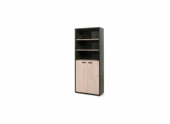Boekenkast Capo 2 90x40x216cm - melamine - kastanje & zwart