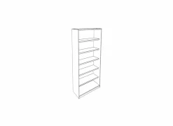 Boekenkast Capo 2 90x40x216cm - melamine - kastanje & zwart