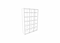Boekenkast Capo 2 160x40x216cm - melamine - kastanje & zwart