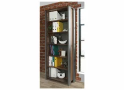 Boekenkast Clif-B 86x42x221cm - decor - old wood & donkergrijs