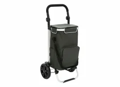Boodschappentrolley 45,5x36,5x97,5cm - aluminium & polyester - groen