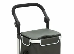 Boodschappentrolley 45,5x36,5x97,5cm - aluminium & polyester - groen