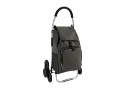 Boodschappentrolley 52x40x100cm - stof - gewaxt grijs