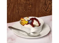 Bord Retro Ø13x5cm - porselein - wit