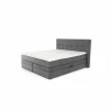 Boxspring Amy 180x200cm - stof - grijs met opbergruimte