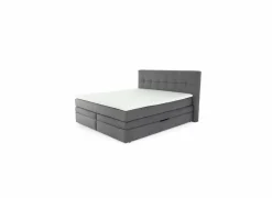 Boxspring Amy 180x200cm - stof - grijs met opbergruimte
