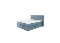 Boxspring Amy 180x200cm - stof - blauw met opbergruimte