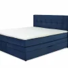 Boxspring Amy 180x200cm - stof - donkerblauw met opbergruimte