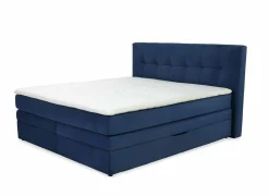 Boxspring Amy 180x200cm - stof - donkerblauw met opbergruimte