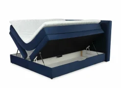 Boxspring Amy 180x200cm - stof - donkerblauw met opbergruimte